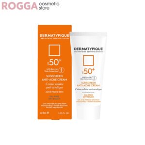 ضد آفتاب بی رنگ پوست چرب و جوش دار درماتیپیک spf50+ حجم ۴۰ میل