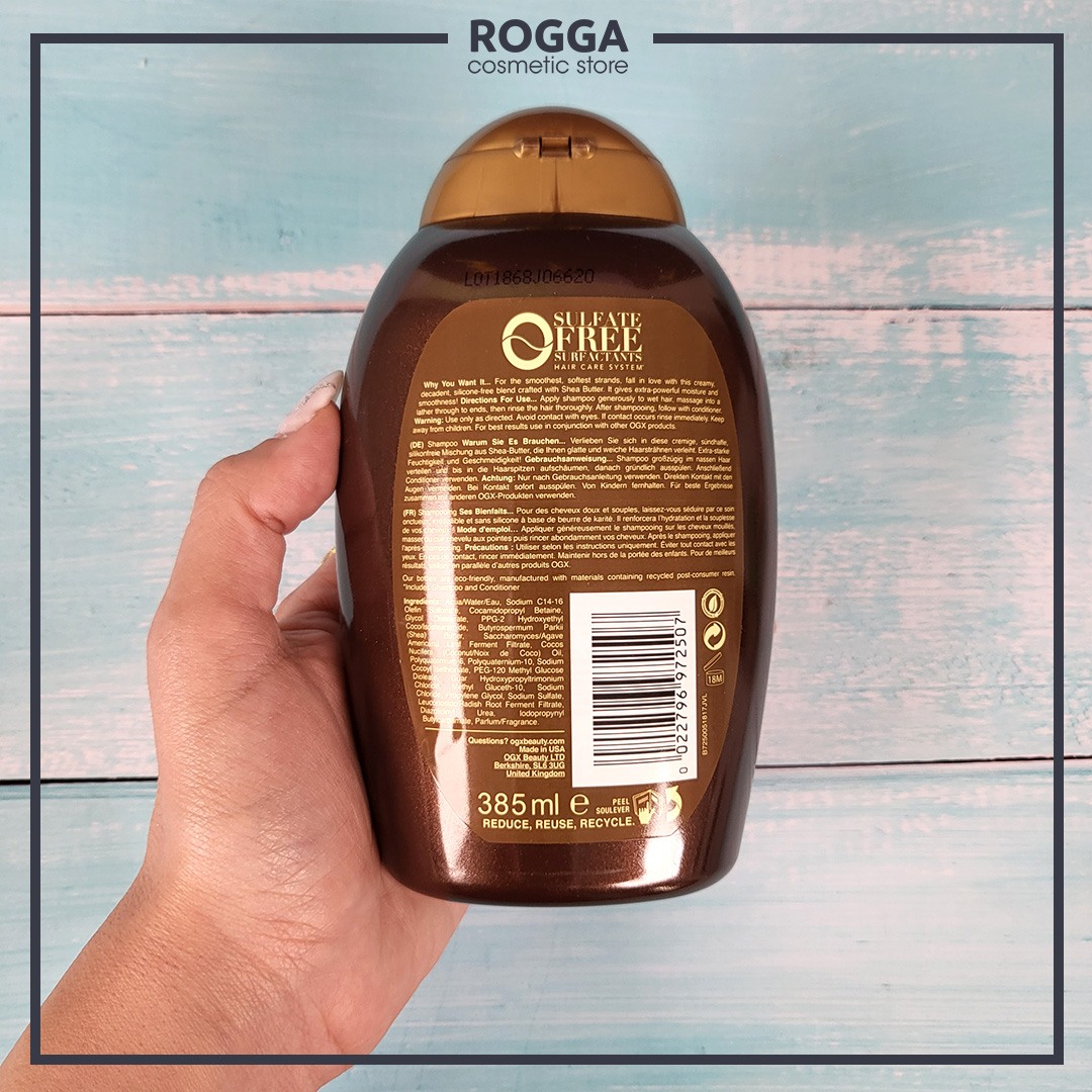 شامپو ضد وز شی باتر او جی ایکس حجم 385 میل 3 ogx sheasoftshampoo2 roggashop